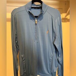 Quarter-Zip Blue Performance Shirt Jacket by B. Draddy